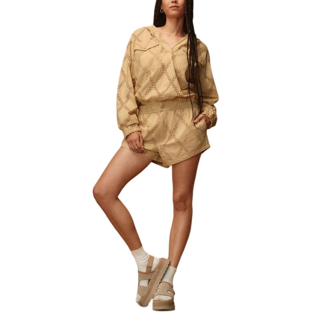 UGG Solid Color Mesh Hollow Casual Shorts Women Shorts Nettle 1167413-NTTL