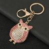 Rhinestones Owl Keychain Exquisite Owl Crystal Keychain with Rotating Lobster Clasp Elegant Bag Charms