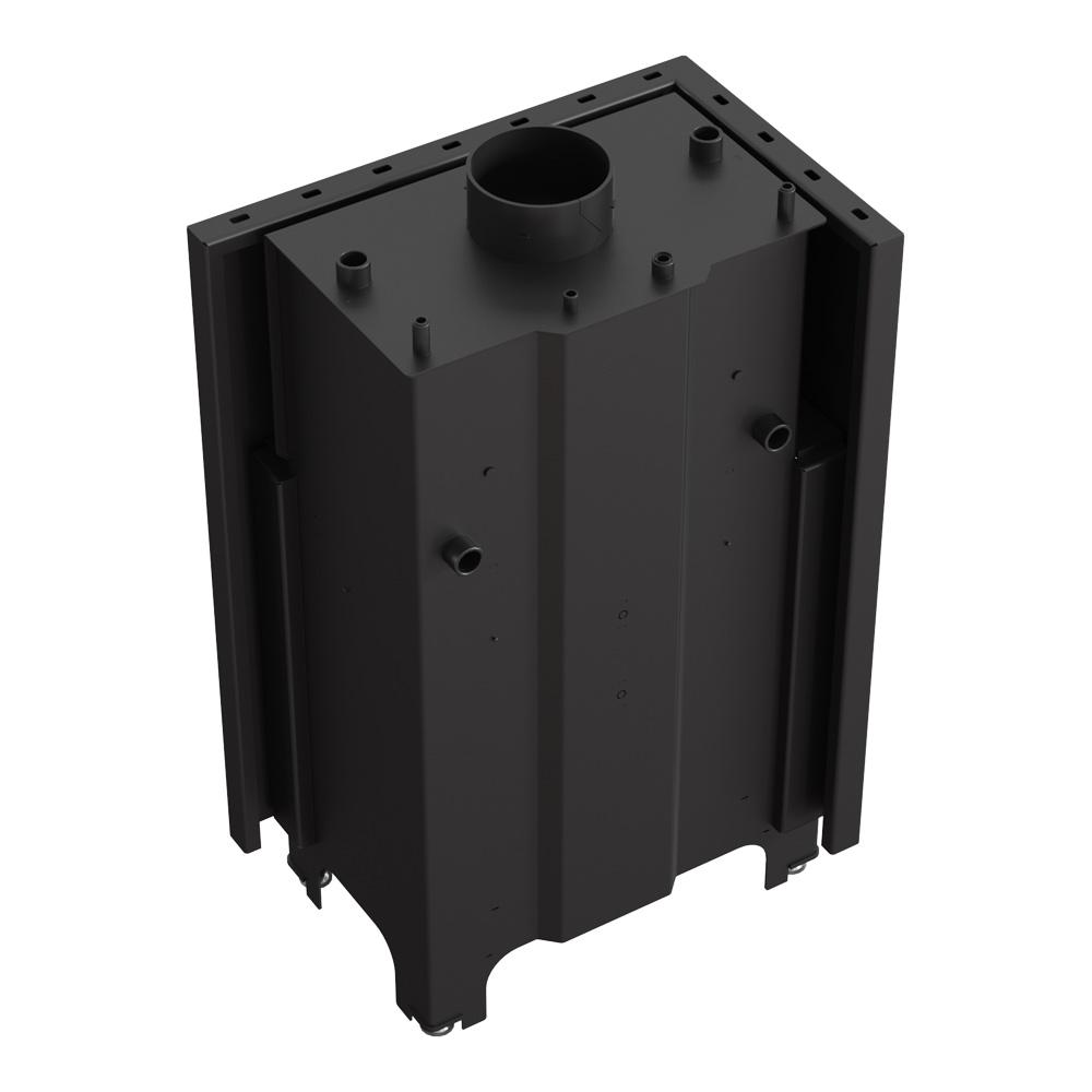 Water heating fireplace KRATKI MBM Left 12 kW Ø 180 black thermotec lining
