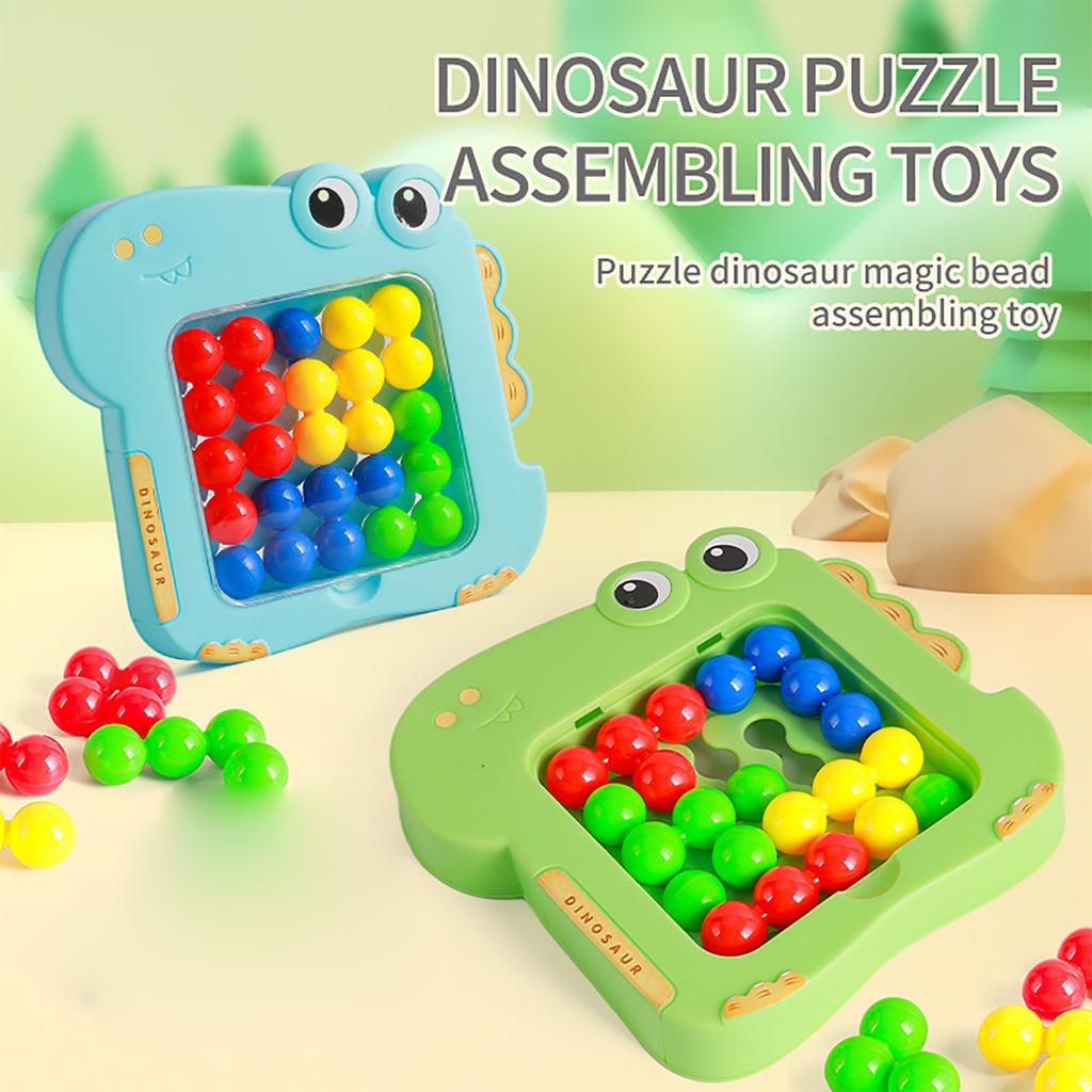 Dinosaur Intelligence Magic Bead Toy, Children's Interactive Thinking Training, Early Education Shape Matching Toy