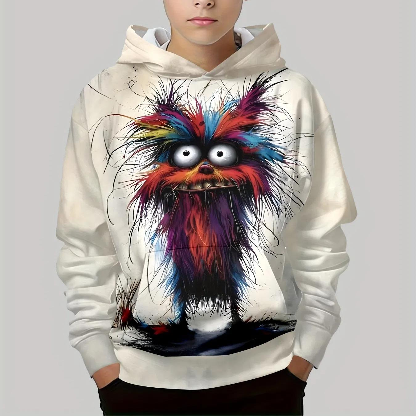 

Детская одежда Толстовки с капюшоном с длинным рукавом Детская толстовка с рисунком из мультфильма Детская мода с принтом кота Летняя одежда для девочек Топ для мальчиков 110CM