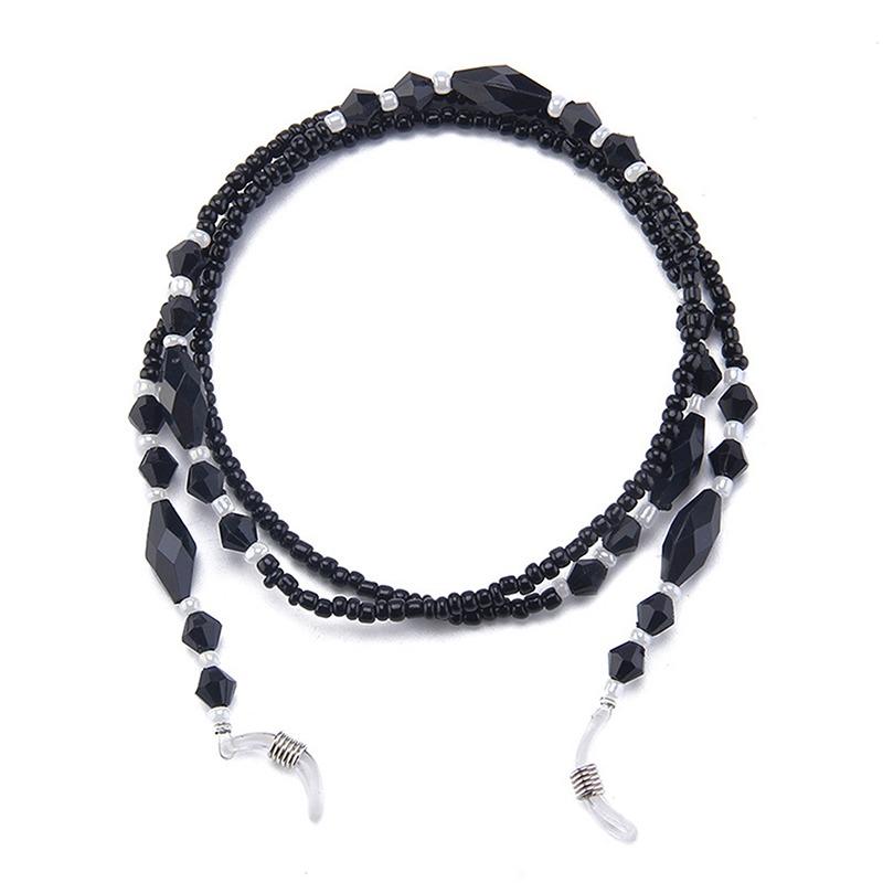 New Women Eyeglass Chains Black Acrylic Beads Chains Anti-slip Eyewear Cord Holder Reading Glasses Rope Eyewear Accessories