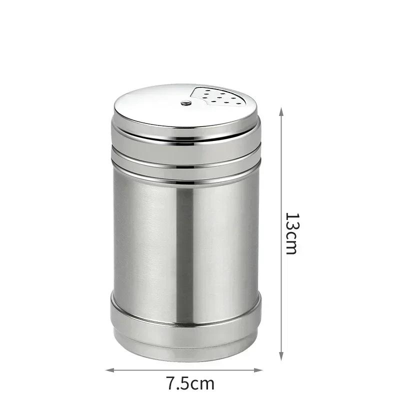 Stainless Steel Salt Spice Sugar Pepper Flavour Bottles Shaker, Airtight, Rotatable Seasoning Shaker, Kitchen Gadget
