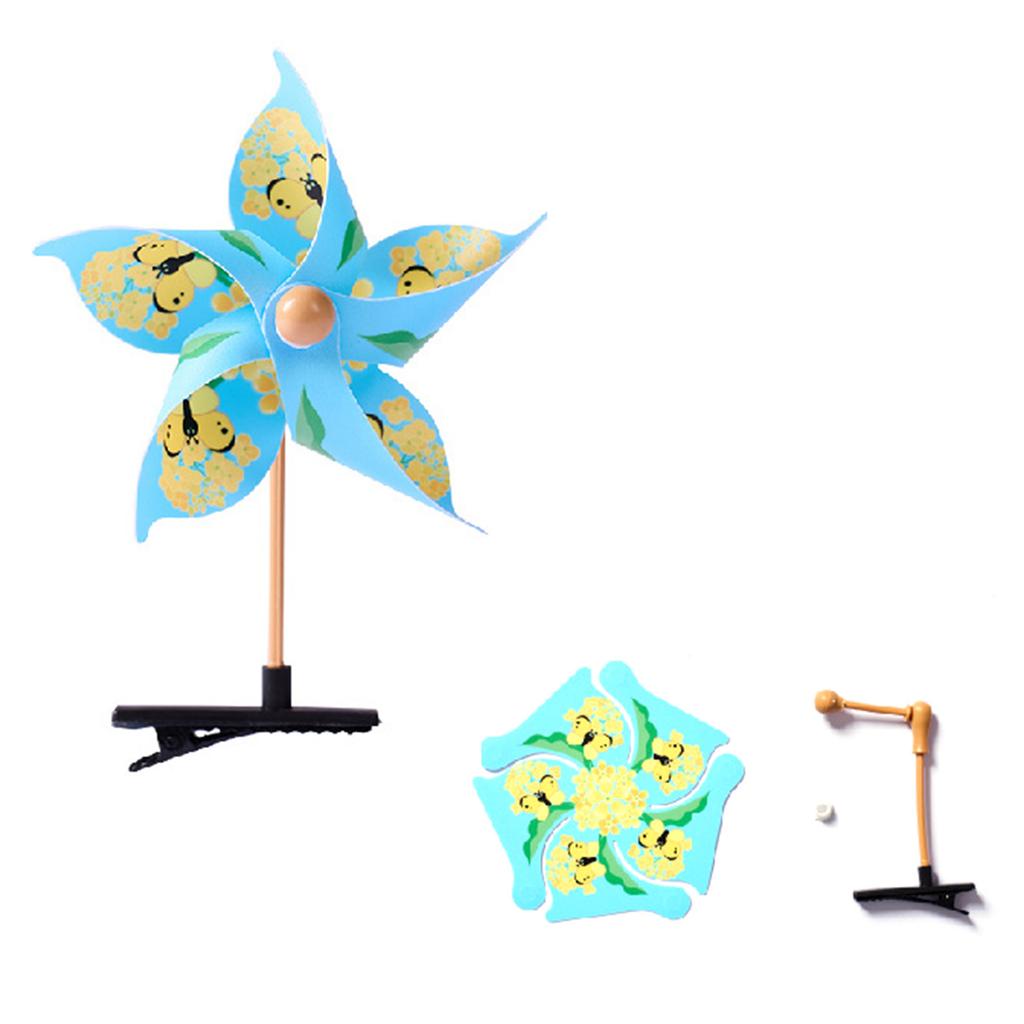 Elegant Blue DIY Windmill Hair Clip Easy Assembly Hair Accessory Hairpin for Daily Wear and Festival Parties