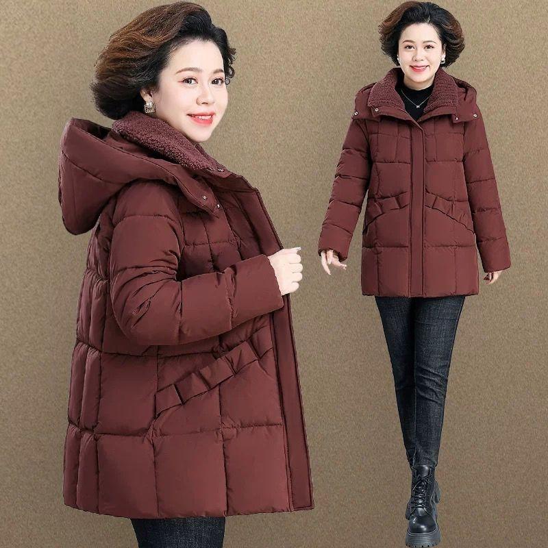 Mother's Down Padded Jacket Women's Mid-length Women's Thick Padded Jacket Winter Warm Padded Jacket