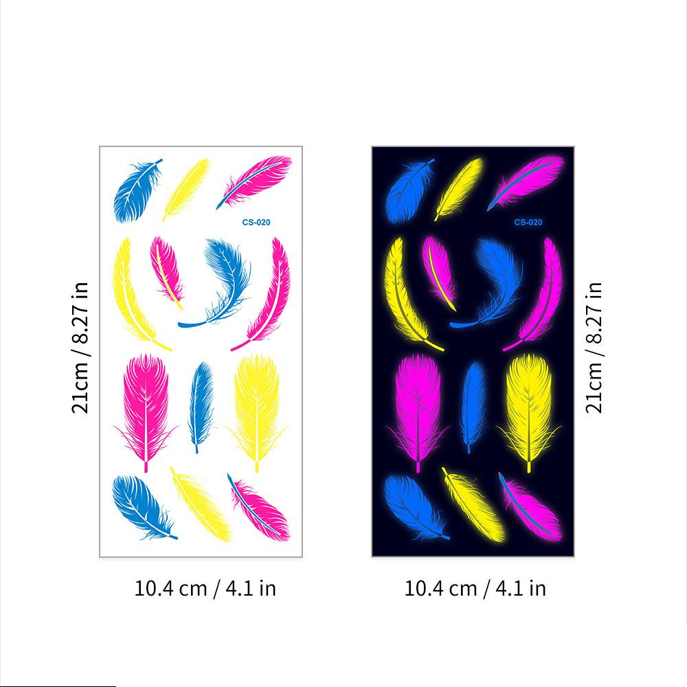 Halloween Fluorescent Stickers Funny Arm Ghost Face Waterproof Tattoo Stickers Women Men Party Supplies Masquerade Cosplay Props