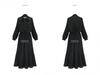 Übergröße Böhmisches Gepunktetes Plissee Langarmkleid für Damen