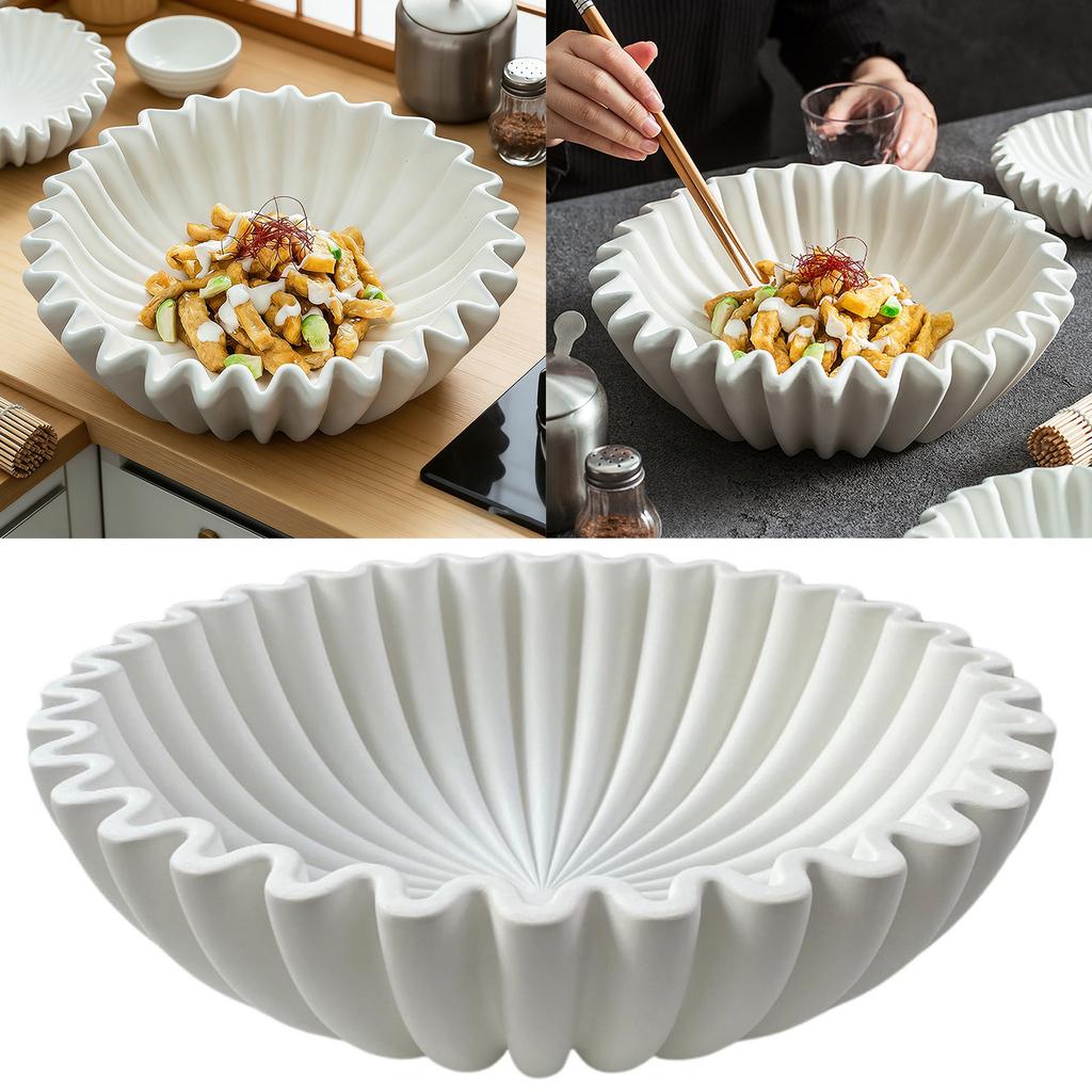 Ciotola Decorativa Artigianale Ruffles Festonata Scanalata Portachiavi/Frutta Anelli Resina Ciotola Frutta Arredo Casa Moderno Organico