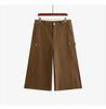 Plus Size Women's Wide-Leg Cropped Trousers - Casual Spring Slimming Jeans