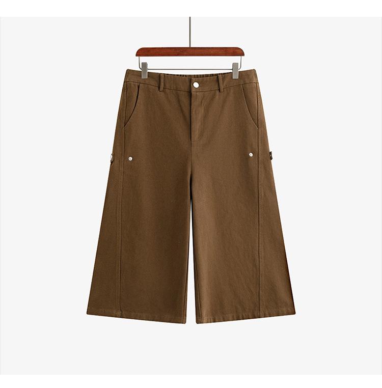 Plus Size Women's Wide-Leg Cropped Trousers - Casual Spring Slimming Jeans