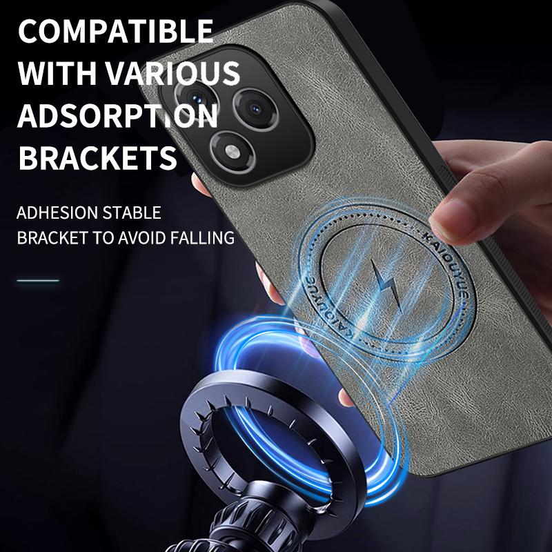 For Honor 400 Lite Leather Exquisite Phone Case For Honor 400 Lite Magnetic Silicone Bumper Shockproof Cover For Honor 400 Lite