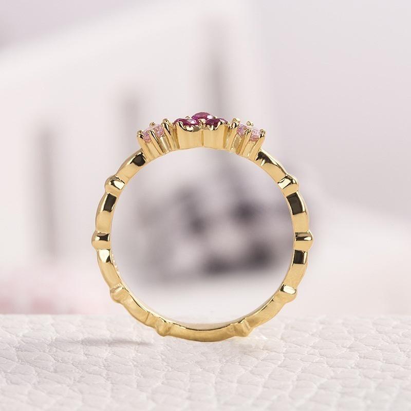 Huitan Trendy Simple Golden Inifinite Heart Shaped Love Engagement RIngs For Women Romantic Gadget Pinky Rings For Girl New