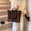 2024 Women's Trendy Woolen Large-Capacity Messenger Tote for Autumn/Winter - Versatile College Handbag