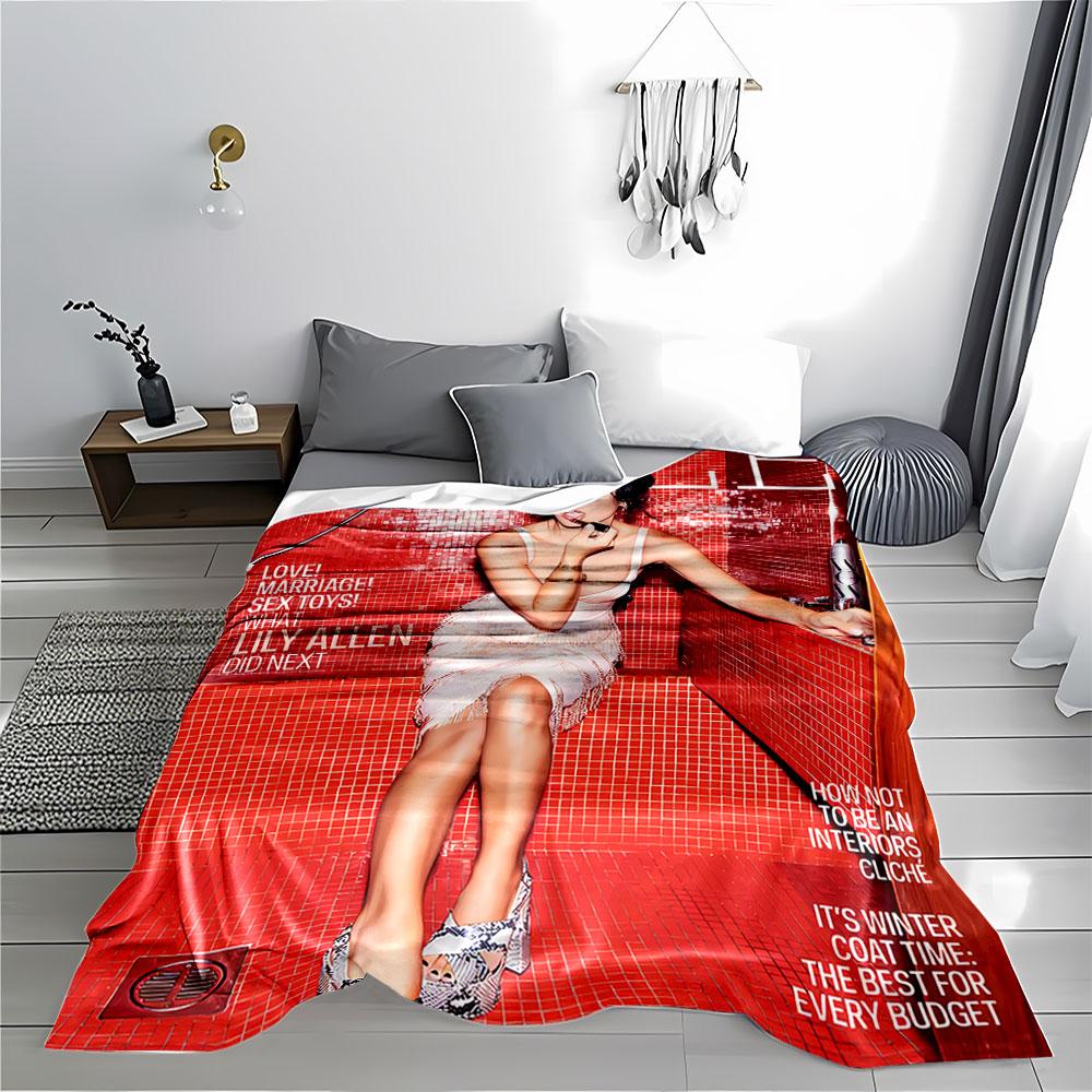 Red Mosaic Style Photo Blanket for All Seasons Blanket Lunch Break Throw Gift