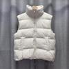 Women Light Weight Thermal Seamlessly Sleeveless White Duck Down Jacket All Match Chic Pocket Loose Down Vest