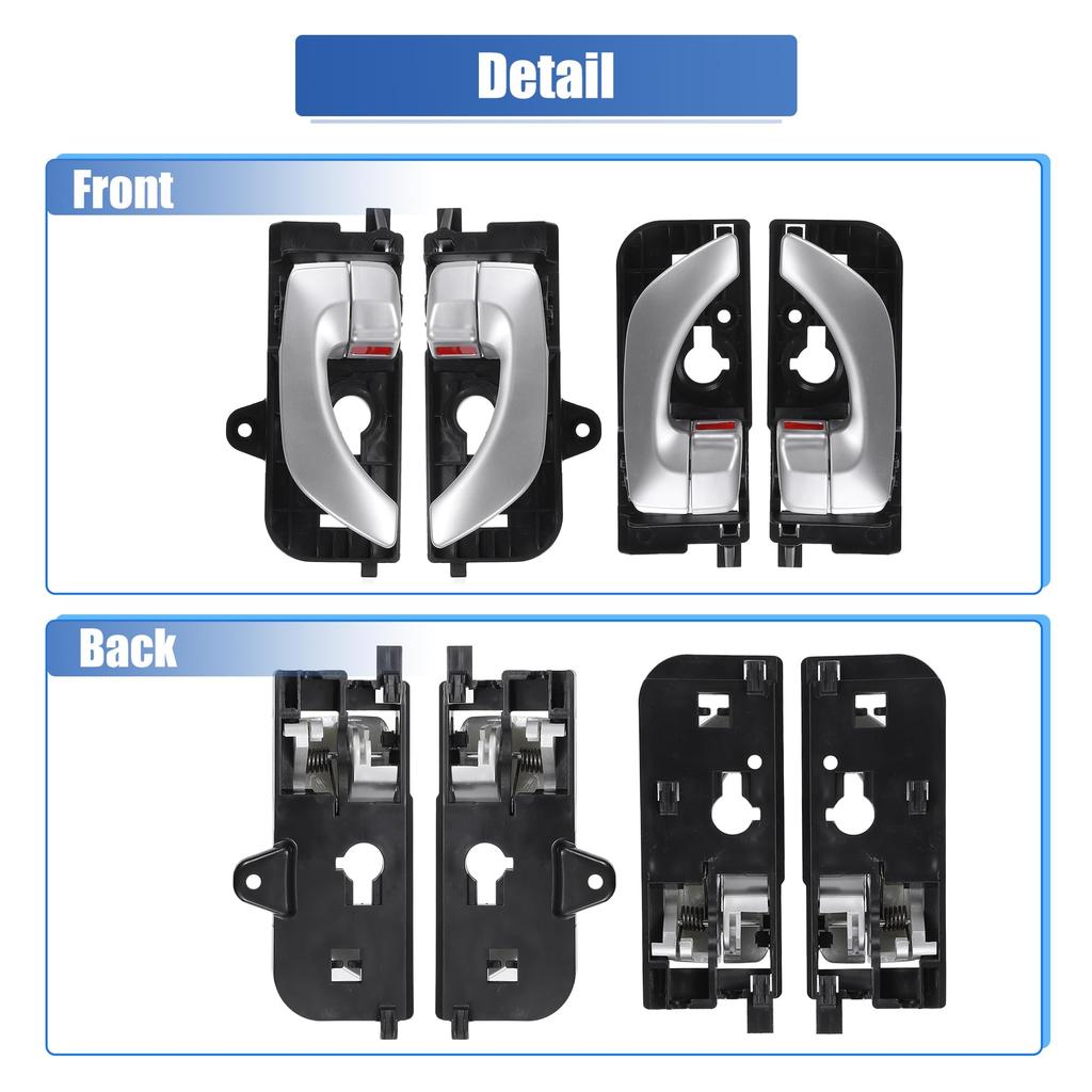 X AUTOHAUX Interior Door Front and Left and Right Side Pull Handles for Hyundai Sonata Part Number 1 Set Handles, Rear, 2005-2008, 826103K020GU,