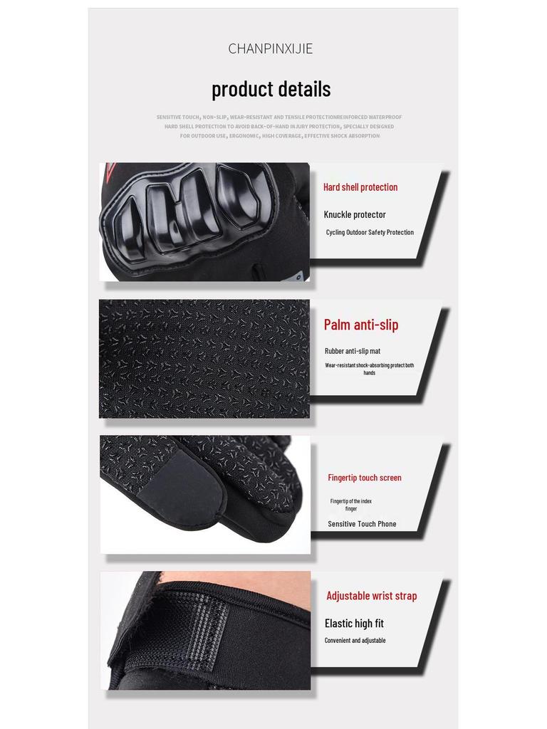 Men's Non-slip Motorcycle & Electric Vehicle Riding Gloves for Outdoor Use