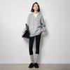 Women's Love Heart Embroidered Faux Layered Hooded Sweatshirt