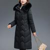 Fashion Winter Jackets Woman Long Parkas Hooded Faux Fur Collar Thick Warm Casual Middle Age Women's Coats