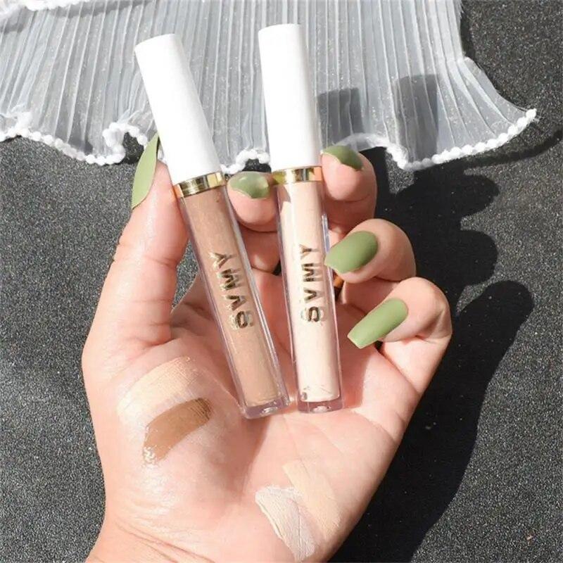 2pcs Liquid Concealer High Covering Moisturizing Oil Control Foundation Invisible Pores Dark Circles Freckle Face Contour Makeup Tool