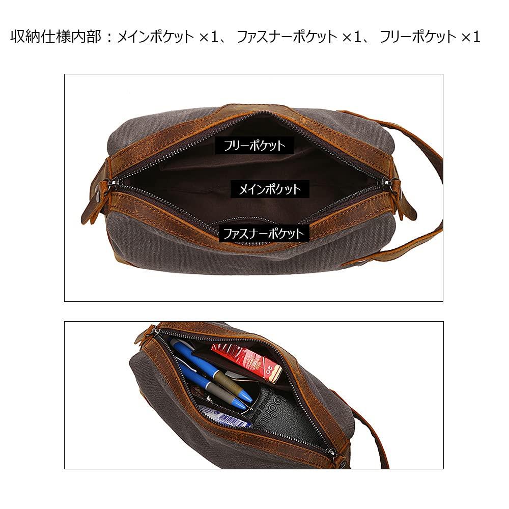 Whatna Mini Second Thick Canvas and Natural Cowhide Leather Clutch Small Makeup Perfect for and Other Small Men's Bag, Bag, Bag, Casual, Formal,