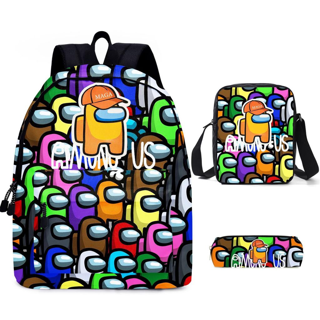 Among Us Two-Piece Backpack Space Werewolf Primary And Secondary School Students Cartoon Schoolbag Three-Piece Satchel Pencil Case