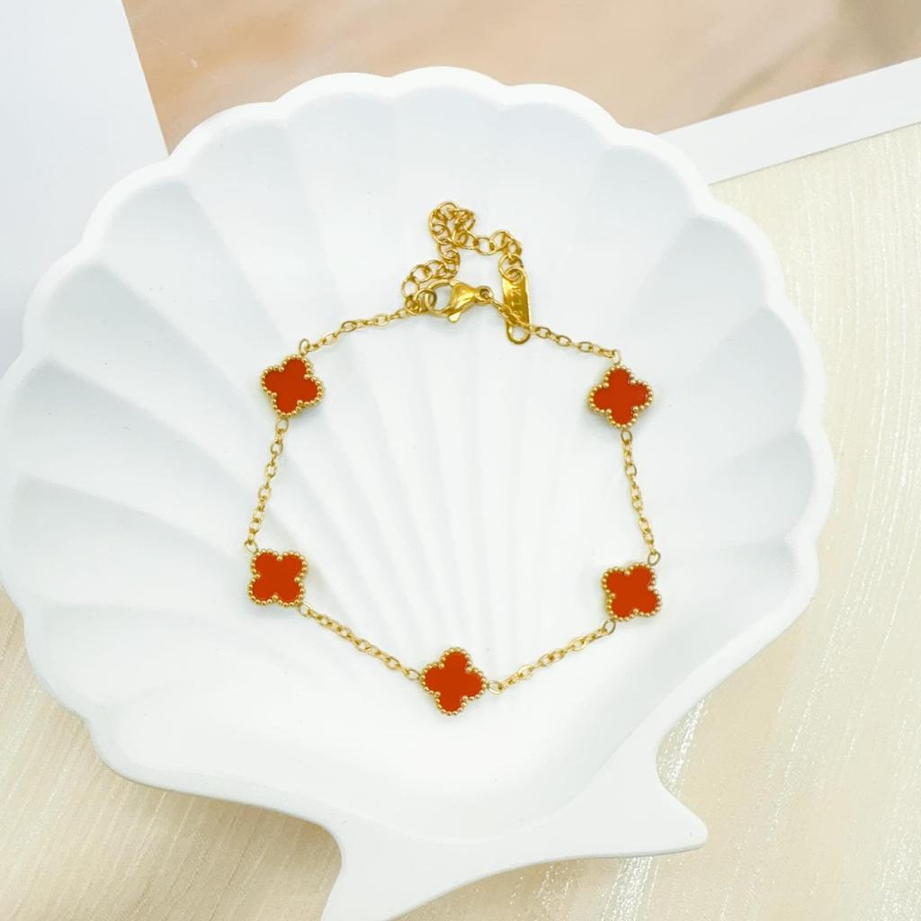 9mm Delicate Version Of The 18K Four-Leaf Clover Bracelet Women Do Not Lose Color Senior Sense Bracelet Jewelry
