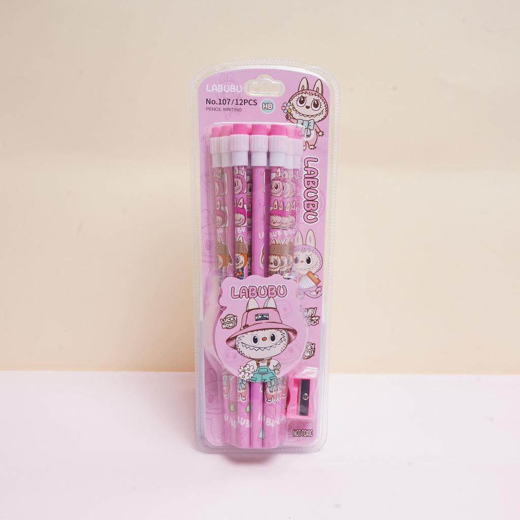 Sanrio Labubu Pencils & Sharpener Set – Creative Student Stationery for Smooth Writing
