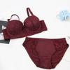 Sexy Stylish Lace Bra and Panty Set Featuring Underwire Push-up Support and Lightweight Skin-friendly Fabric