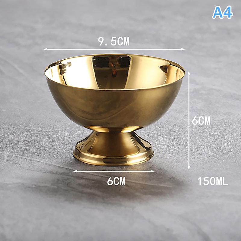 1pc Ice Cream Goblet Dessert Cup Stainless Steel Goblet Cup Ice Cream Dessert Salad Bowl Fruit Plate Snack Dish KTV Bar Supplies