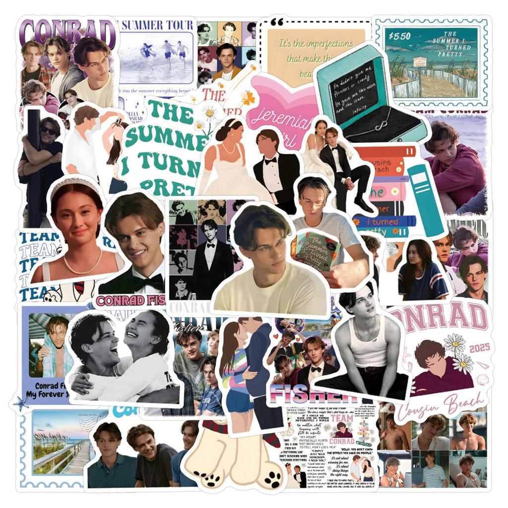 55 'The Summer I Turned Pretty' Cartoon Graffiti Stickers - DIY Set