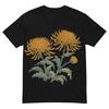 Vintage Japanese Chrysanthemum Floral Graphic T-Shirt - Black Unisex Cotton Tee