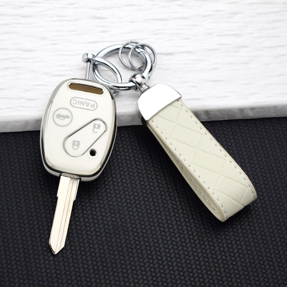 2/3/4 Button TPU Car Key Case Cover for Honda Fit CIVIC JAZZ CR-V Accord Pilot Freed StepWGN Insight Key Shell Bag Key Chain Set