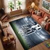 Juventus J Logo Black Silver Waving Flag Sparkle Smoke Non Slip Floor Rug Football Club Washable Sports Fan Living Room Bedroom Decor Area Carpet