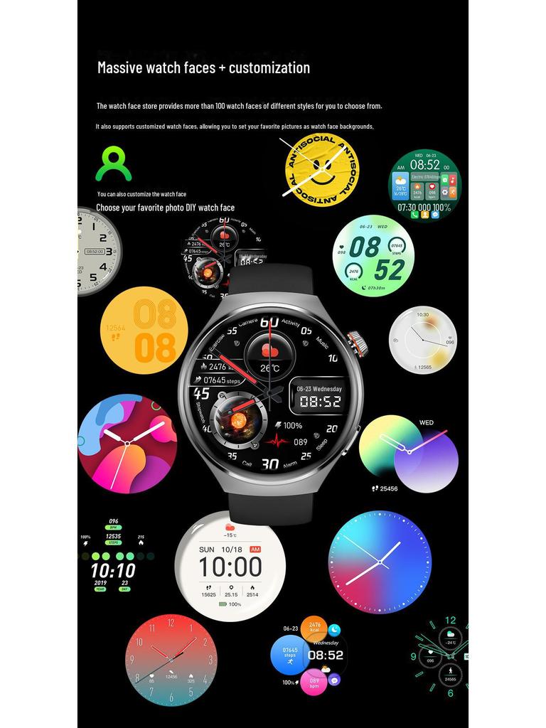 S22 NFC Smartwatch: Multifunktionale Sportuhr mit Gesundheitsüberwachung für Männer