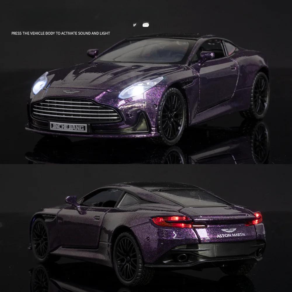 1/32 Aston Martin DB12 GT Volante Supercar Model Samochodu Ze Stopu Dźwięk i Światło Zabawka dla Dzieci Kolekcjonerskie Prezent na Urodziny