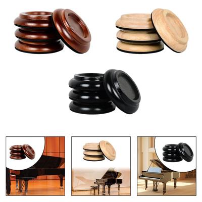 4 Pieces Piano Caster Cups Non Slip Foot Pad for Hardwood Floors Support Upright Piano Wheel Floor Protector for Upright Piano