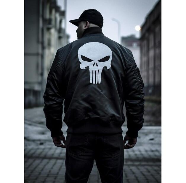 Куртка бомбер Marvel Black / White Marvel Punisher Back Персонаж M