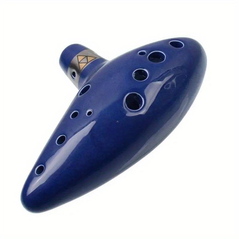 Ocarina Flute 12 Holes, Blue Wind Instrument Alto C, Natural Sound, Easy To Learn, Fine, New Gift