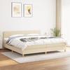 VidaXL Divan Bed with Mattress Cream 200x200 Cm Fabric - Model 3140806