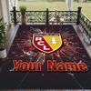 Custom Text Printed Rug Racing Club De Lens Non Slip Floor Carpet For Home Room Decor