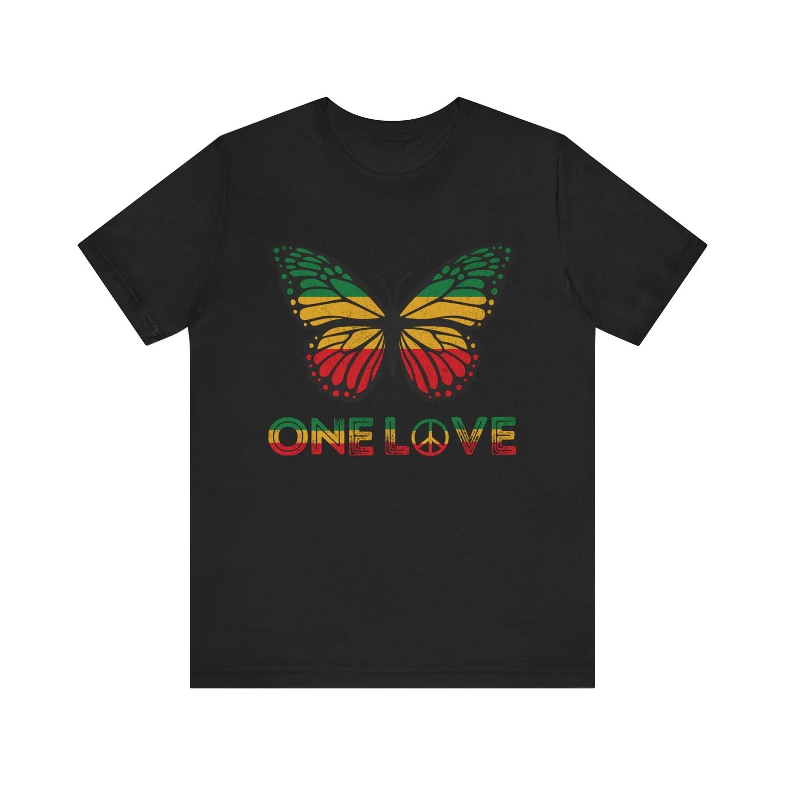 Unisex Size Reggae Rastafari Butterfly Rasta One Love Roots Jamaica HIppie Shirt S