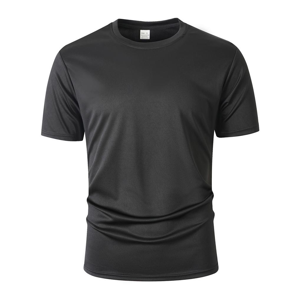 Men Solid Color Crew Neck Short Sleeve Summer Casual Sports T Shirt