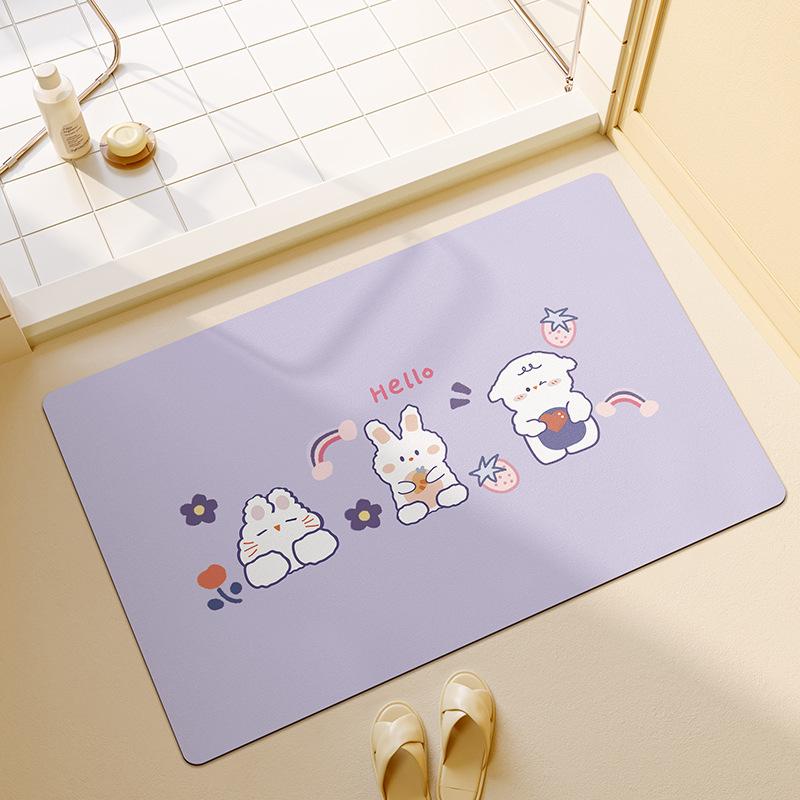 

Diatom Mud Soft Floor Mat Bathroom Anti-slip Mat Bathroom Foot Mat Water Absorption and Dirt Resistance Toilet Special Super Strong Water Absorption 40 * 60cm