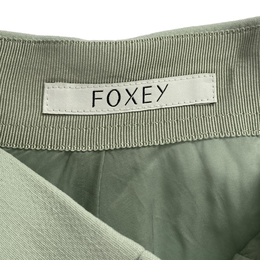 FOXEY Made in Japan Wollmischung Knielanger Rock 38 Hellgrün Reißverschluss hinten Damen Gebraucht
