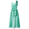 Barn Bryllup Blomster Jente Kjole Jente Ermeløs Blomster Blonder Rhinestone Maxi Romper Aftenkjole Danseklær