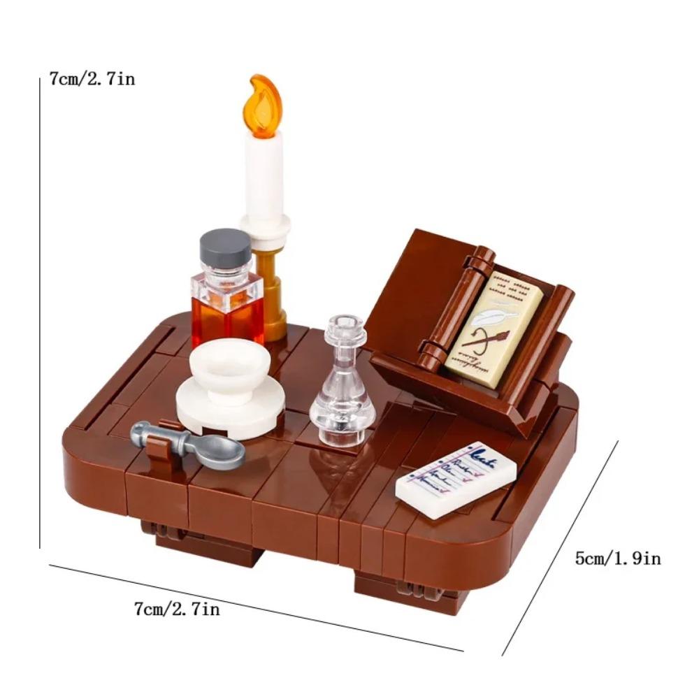 MOC Medieval Building Blocks Set Accessories Smithy Bedroom Table Bar Furniture Kitchen Assembly Boy Toy Mini Bricks K027 DIY