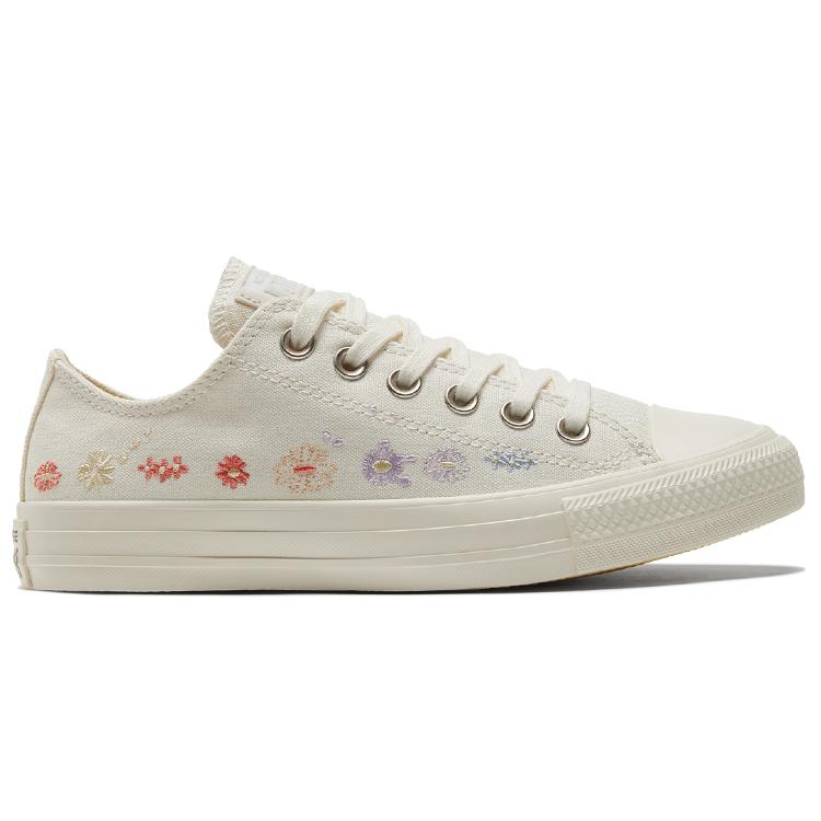 New Chuck Taylor All Star Women's Converse Low 'Embroidered Floral Egret' Women's A01595C