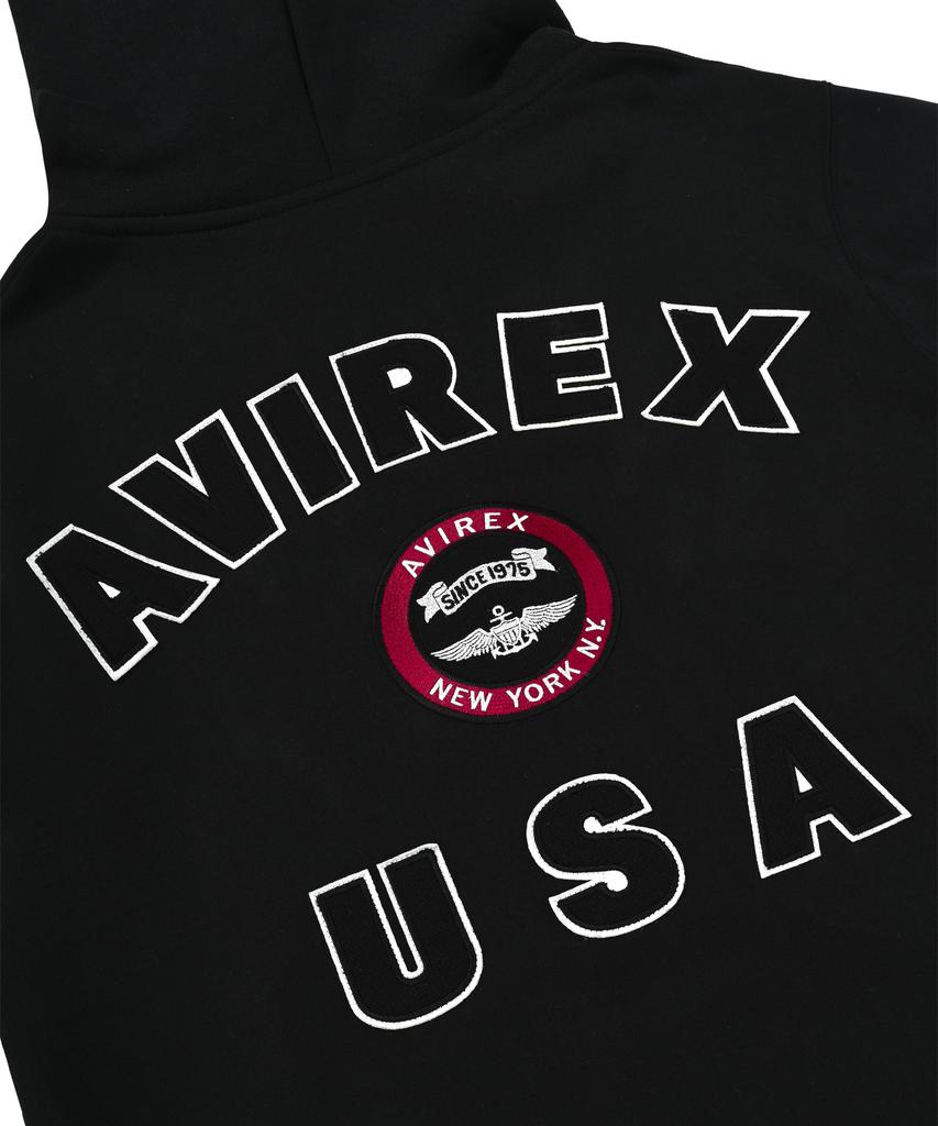 Avirex Varsity Logo Sweatparka / Black 7833931009