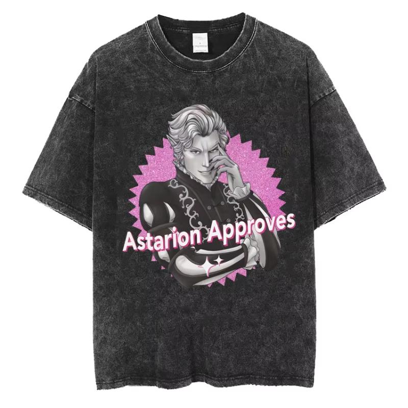 Astarion Girl Dinner Graphic T Shirt Baldurs Gate  Fan Gamer Washed T Shirts Women Unisexs Vintage Gothic Cool Tshirt Streetwear